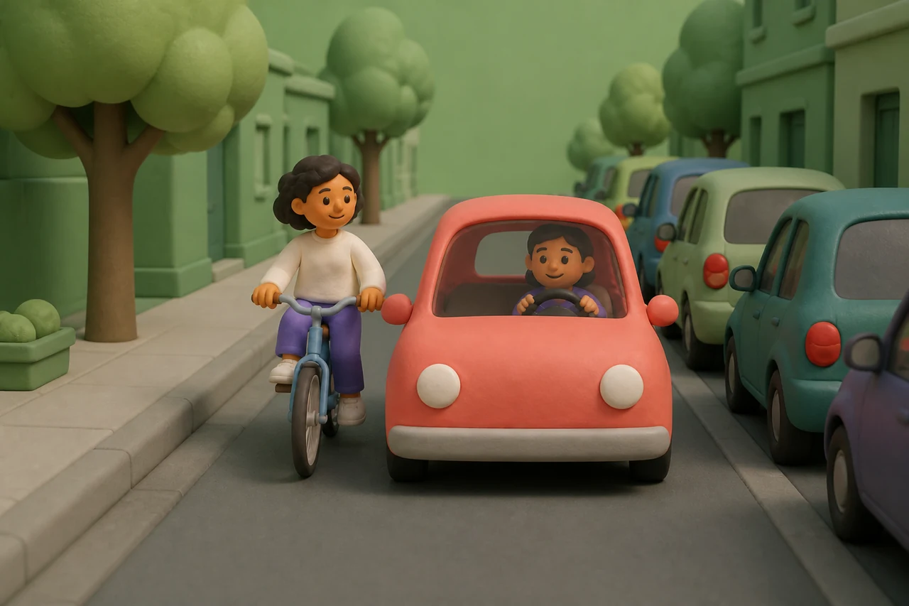 Passing a cyclist